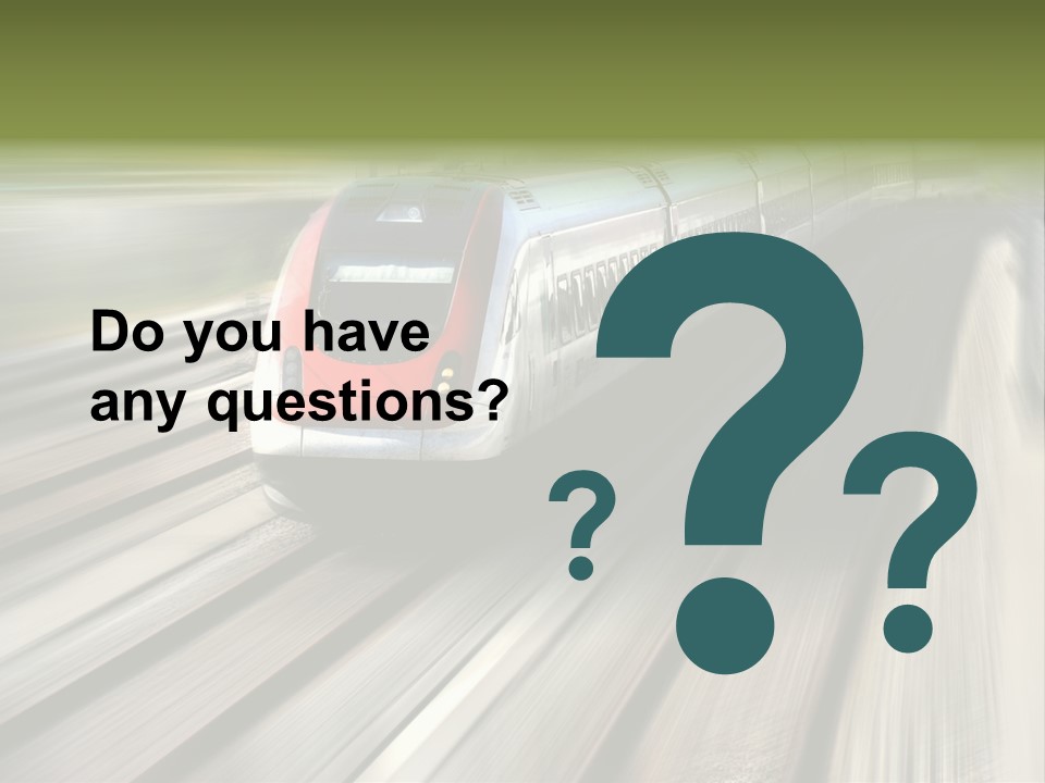 Train Speeding Along Its Tracks. Motion Blur. PowerPoint Template