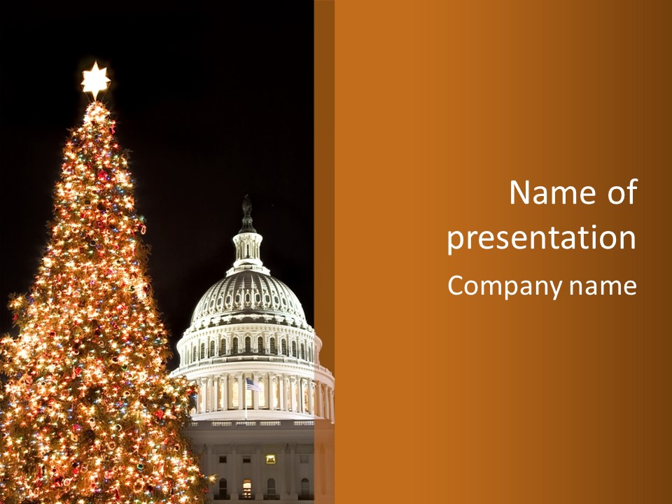 Christmas In Washington Dc PowerPoint Template