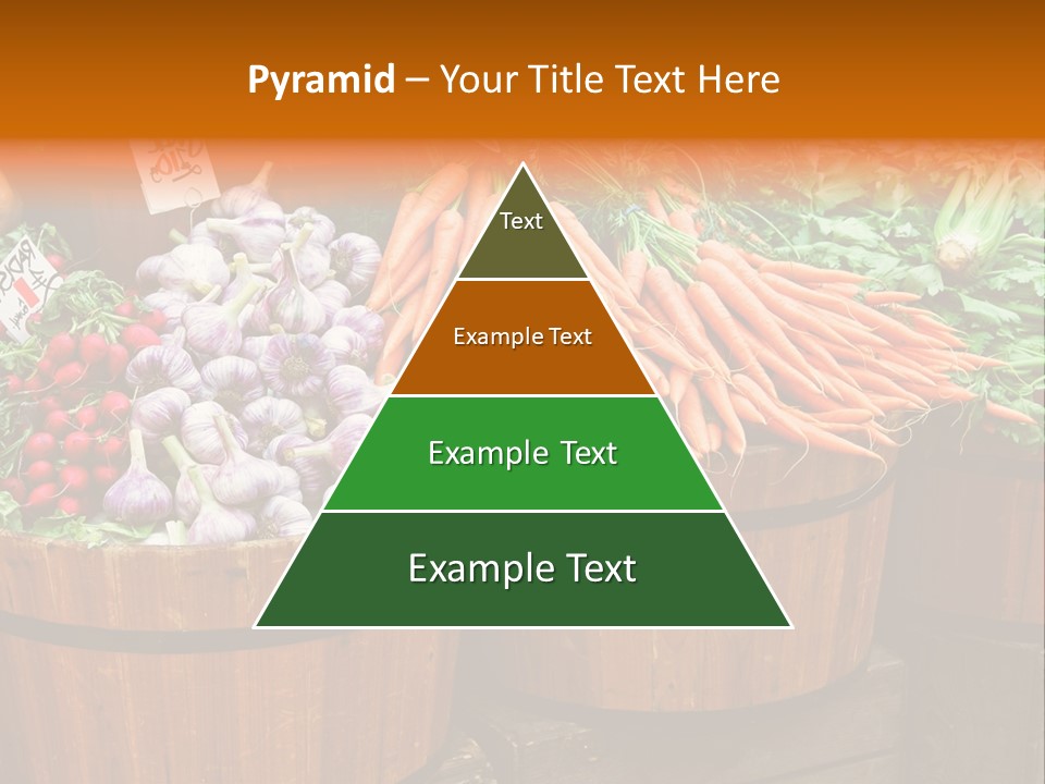 Fresh Organic Vegetables In Big Wooden Buckets PowerPoint Template