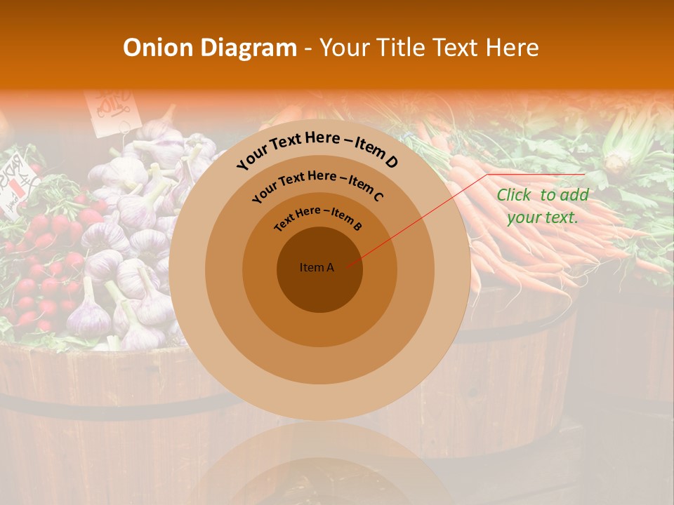 Fresh Organic Vegetables In Big Wooden Buckets PowerPoint Template