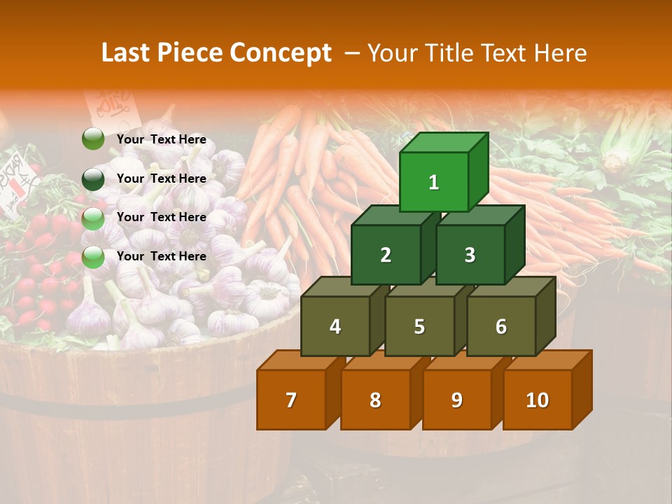Fresh Organic Vegetables In Big Wooden Buckets PowerPoint Template