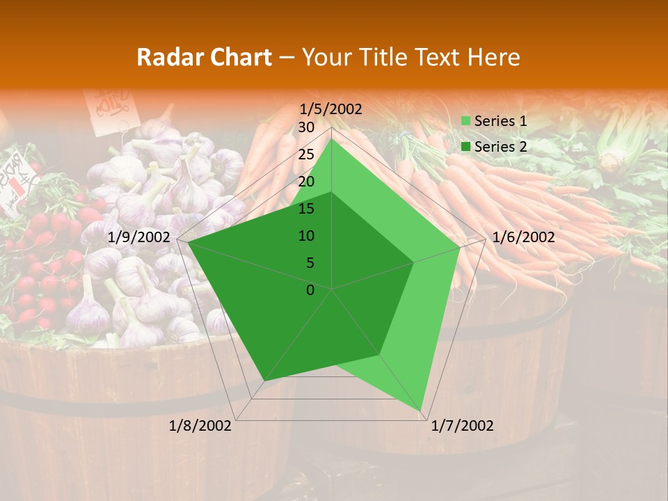 Fresh Organic Vegetables In Big Wooden Buckets PowerPoint Template