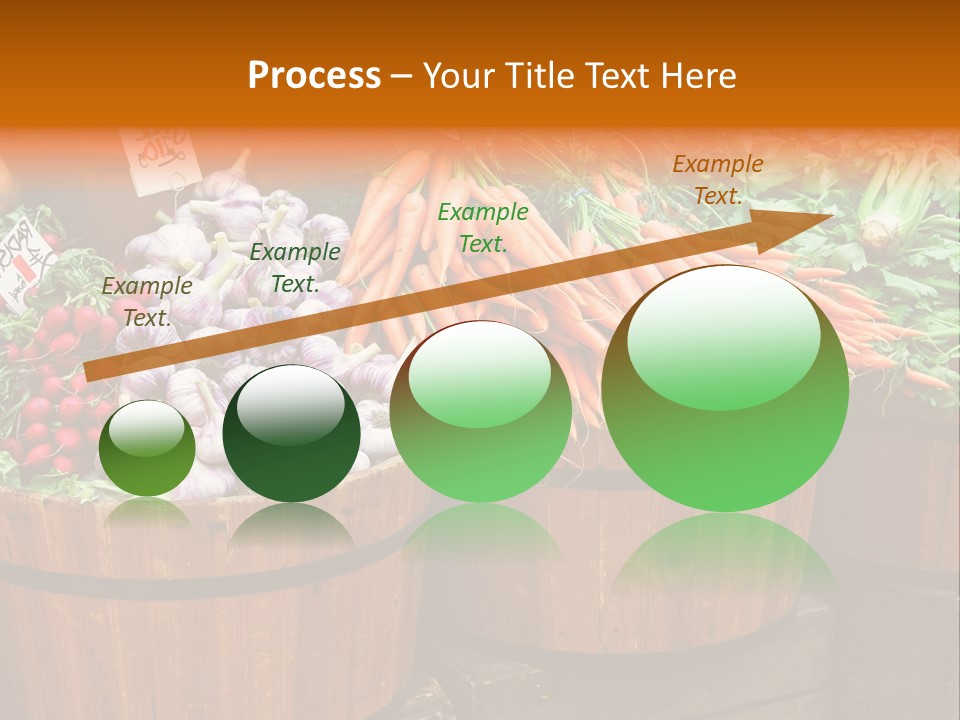 Fresh Organic Vegetables In Big Wooden Buckets PowerPoint Template