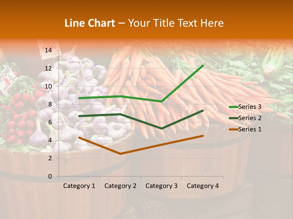 Fresh Organic Vegetables In Big Wooden Buckets PowerPoint Template