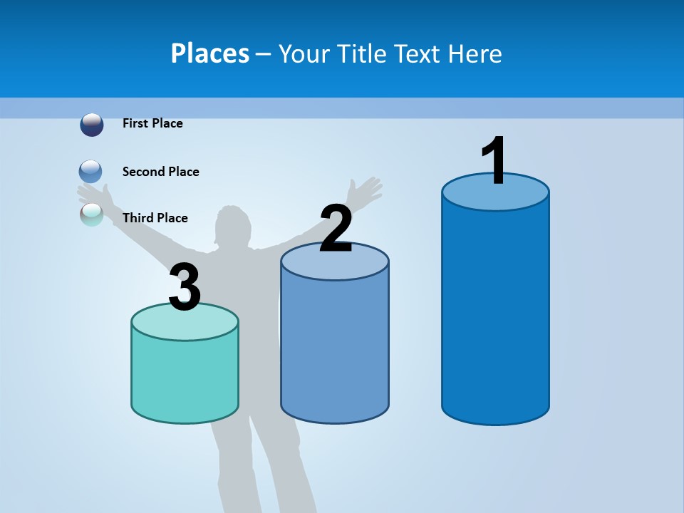 Silhouette Of A Man With Arms Lifted Up To The Sky. PowerPoint Template