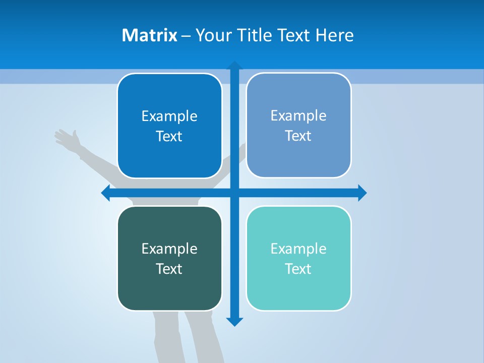 Silhouette Of A Man With Arms Lifted Up To The Sky. PowerPoint Template