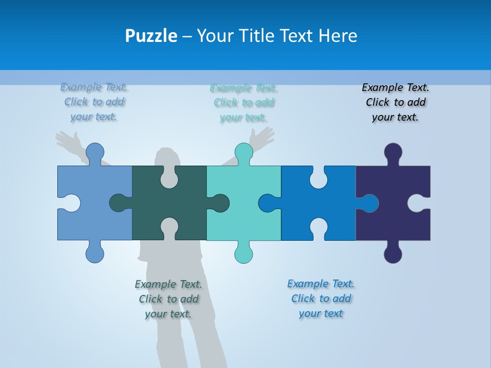 Silhouette Of A Man With Arms Lifted Up To The Sky. PowerPoint Template