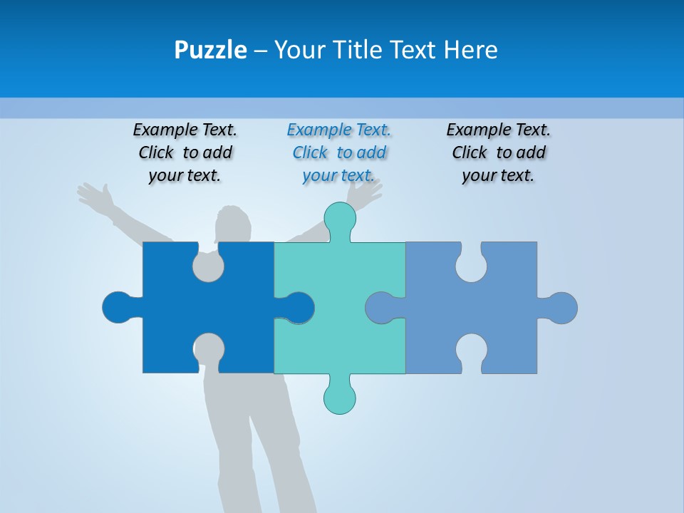 Silhouette Of A Man With Arms Lifted Up To The Sky. PowerPoint Template