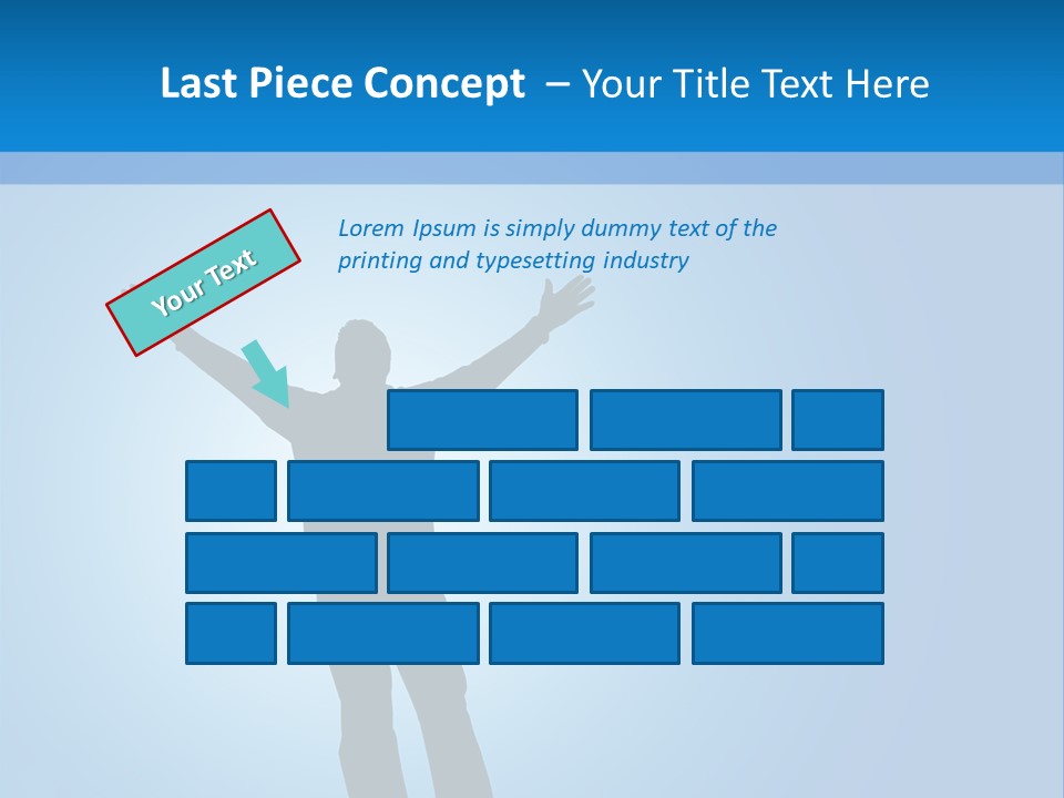 Silhouette Of A Man With Arms Lifted Up To The Sky. PowerPoint Template