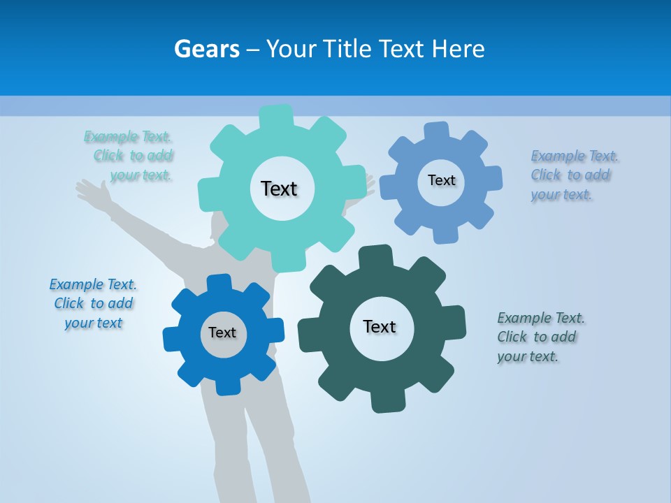 Silhouette Of A Man With Arms Lifted Up To The Sky. PowerPoint Template