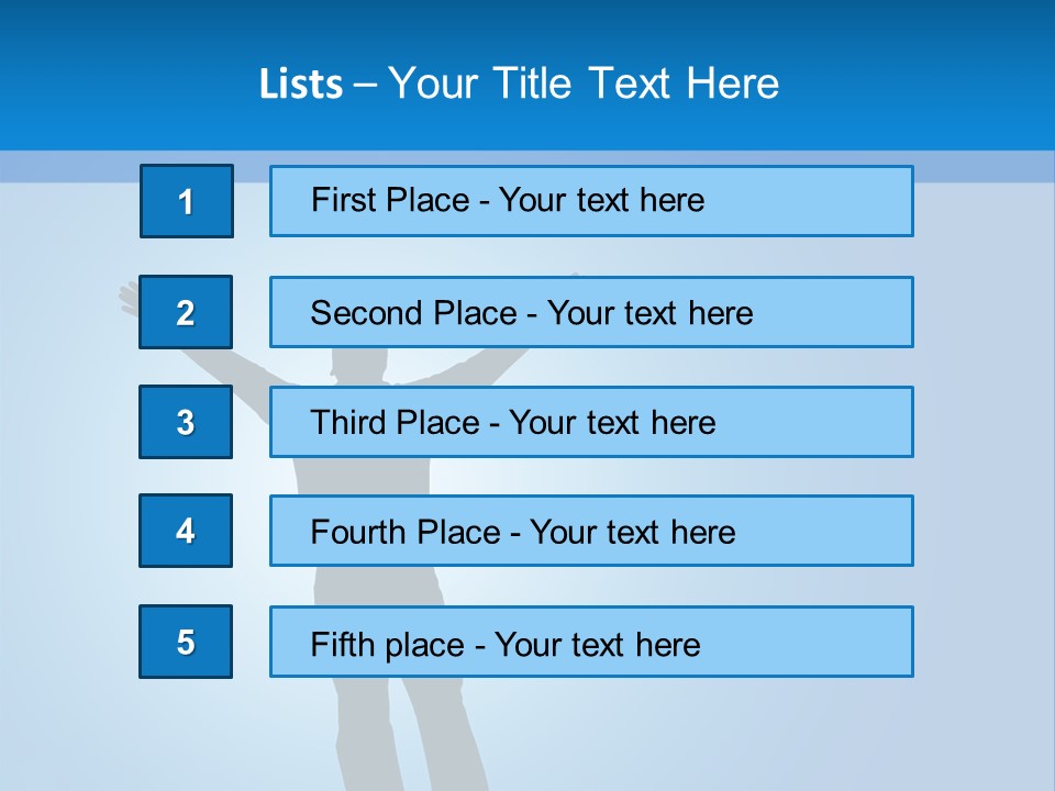 Silhouette Of A Man With Arms Lifted Up To The Sky. PowerPoint Template
