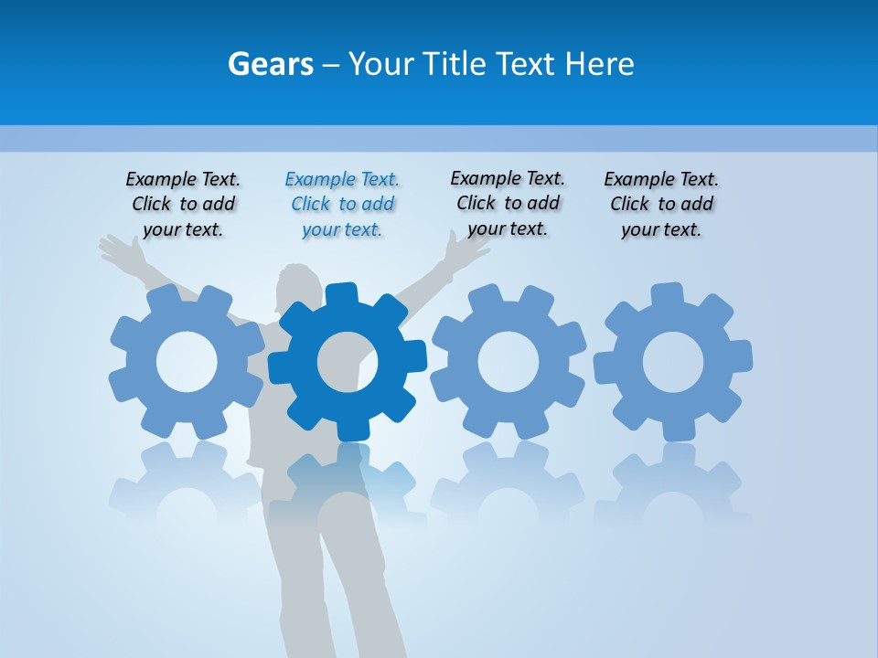 Silhouette Of A Man With Arms Lifted Up To The Sky. PowerPoint Template