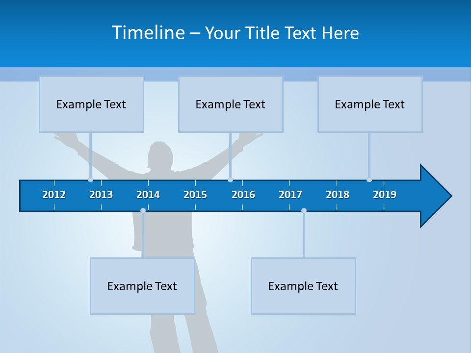 Silhouette Of A Man With Arms Lifted Up To The Sky. PowerPoint Template