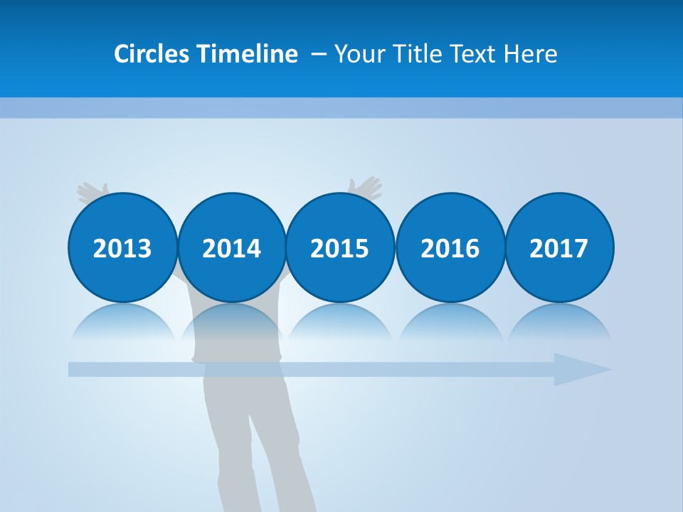 Silhouette Of A Man With Arms Lifted Up To The Sky. PowerPoint Template