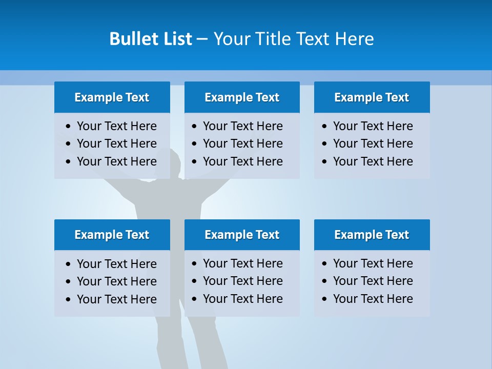 Silhouette Of A Man With Arms Lifted Up To The Sky. PowerPoint Template