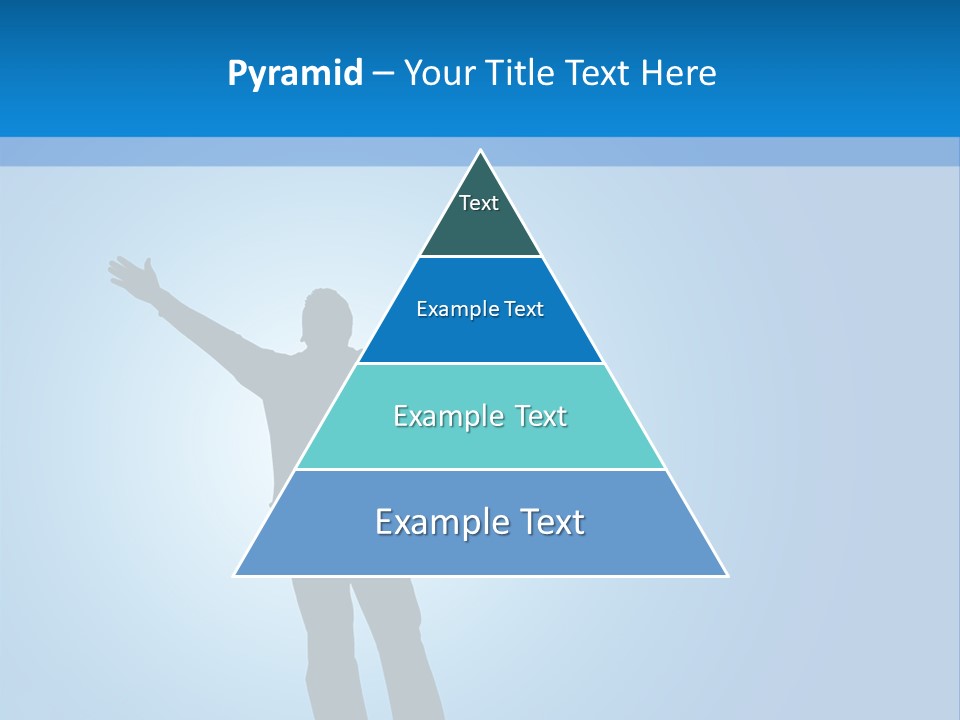 Silhouette Of A Man With Arms Lifted Up To The Sky. PowerPoint Template