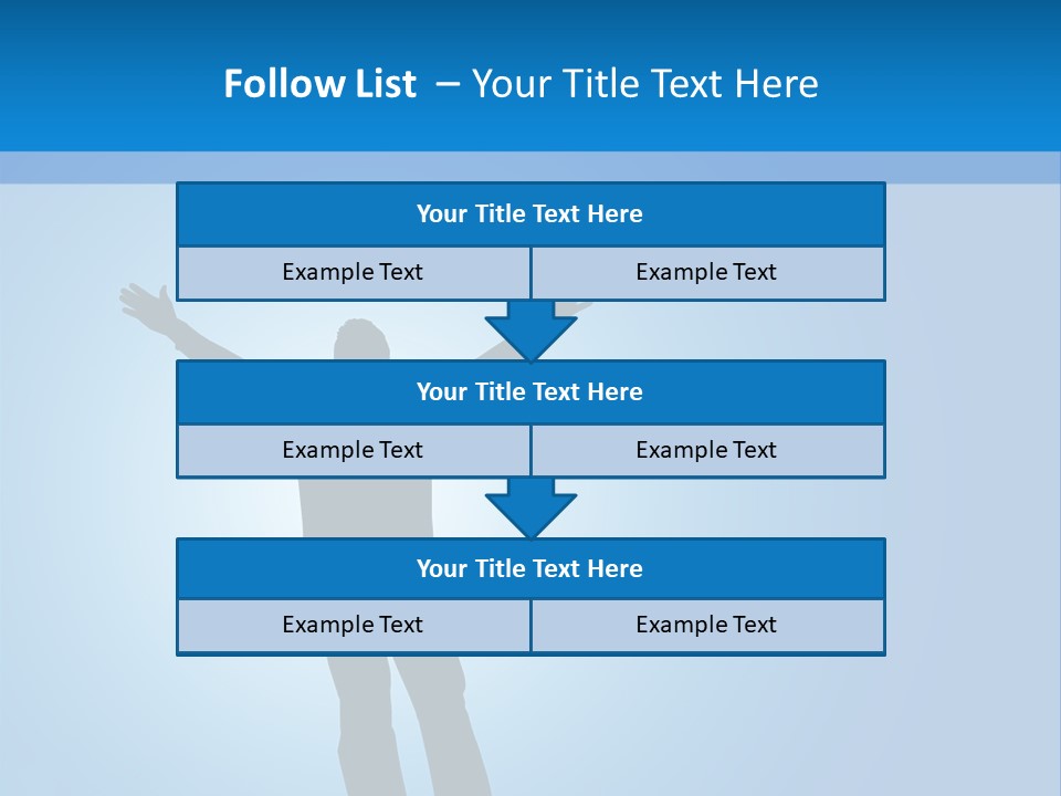 Silhouette Of A Man With Arms Lifted Up To The Sky. PowerPoint Template