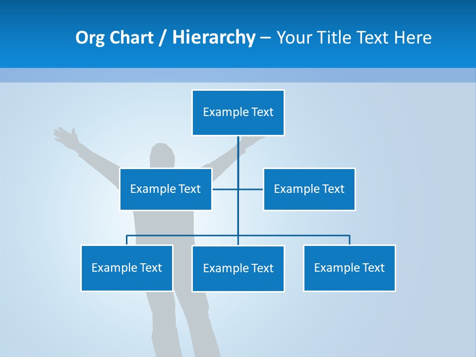 Silhouette Of A Man With Arms Lifted Up To The Sky. PowerPoint Template