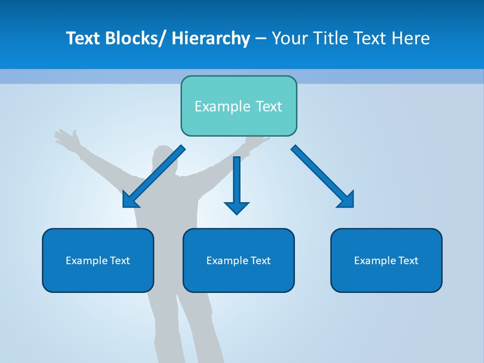 Silhouette Of A Man With Arms Lifted Up To The Sky. PowerPoint Template