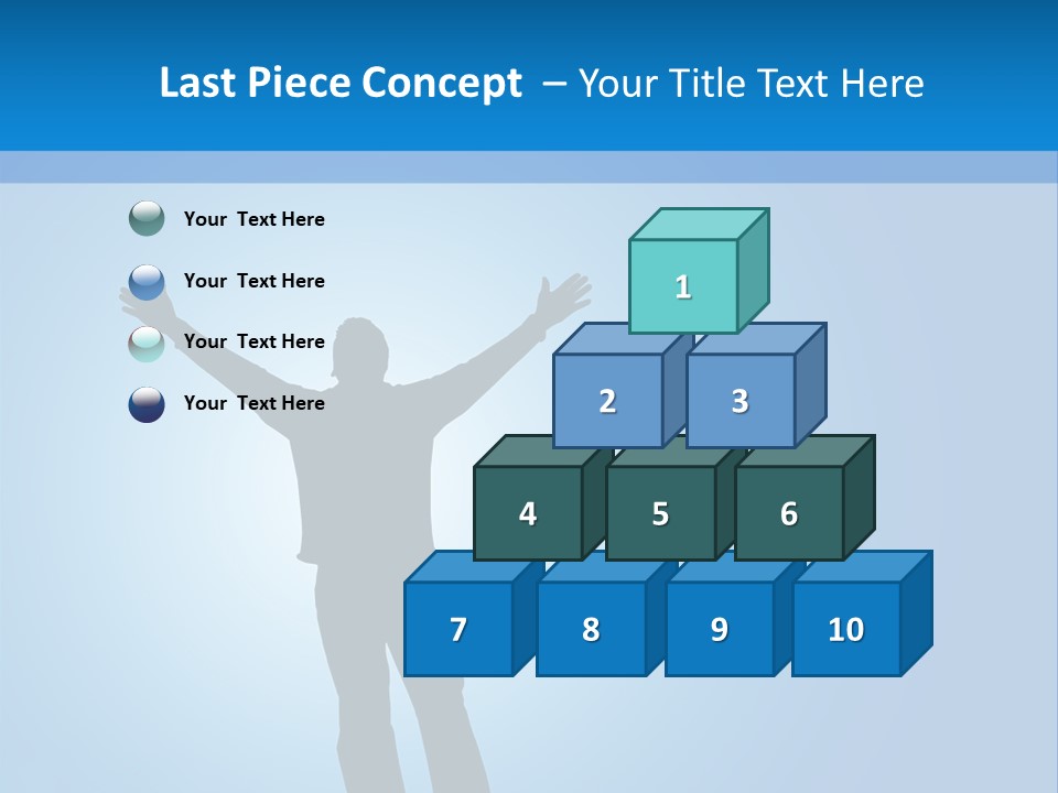 Silhouette Of A Man With Arms Lifted Up To The Sky. PowerPoint Template