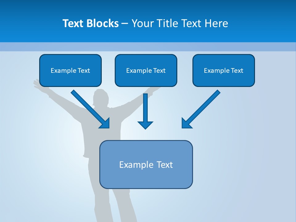Silhouette Of A Man With Arms Lifted Up To The Sky. PowerPoint Template