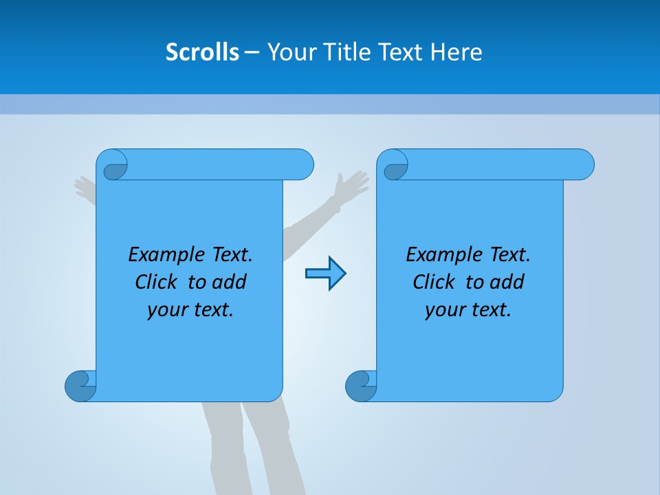 Silhouette Of A Man With Arms Lifted Up To The Sky. PowerPoint Template