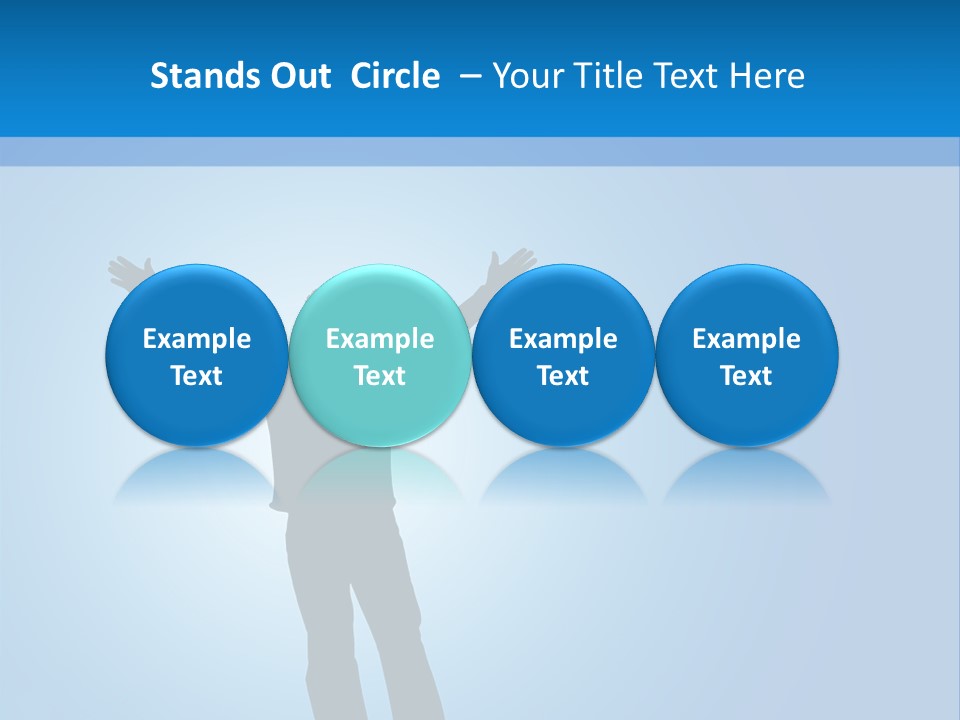 Silhouette Of A Man With Arms Lifted Up To The Sky. PowerPoint Template