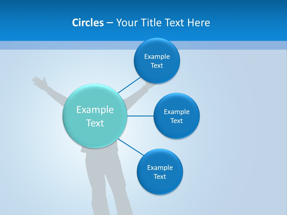 Silhouette Of A Man With Arms Lifted Up To The Sky. PowerPoint Template