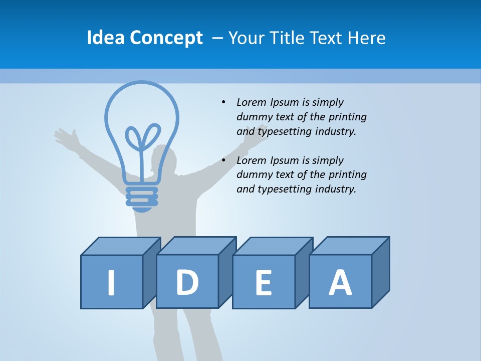 Silhouette Of A Man With Arms Lifted Up To The Sky. PowerPoint Template