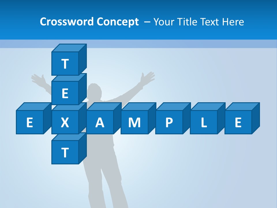 Silhouette Of A Man With Arms Lifted Up To The Sky. PowerPoint Template