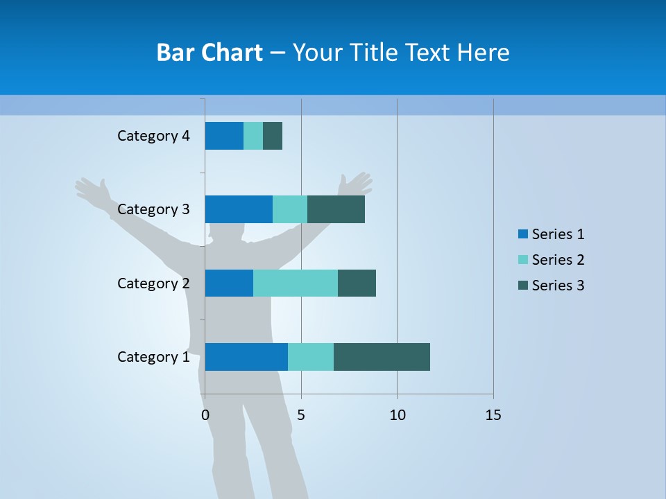 Silhouette Of A Man With Arms Lifted Up To The Sky. PowerPoint Template
