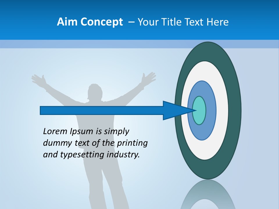 Silhouette Of A Man With Arms Lifted Up To The Sky. PowerPoint Template