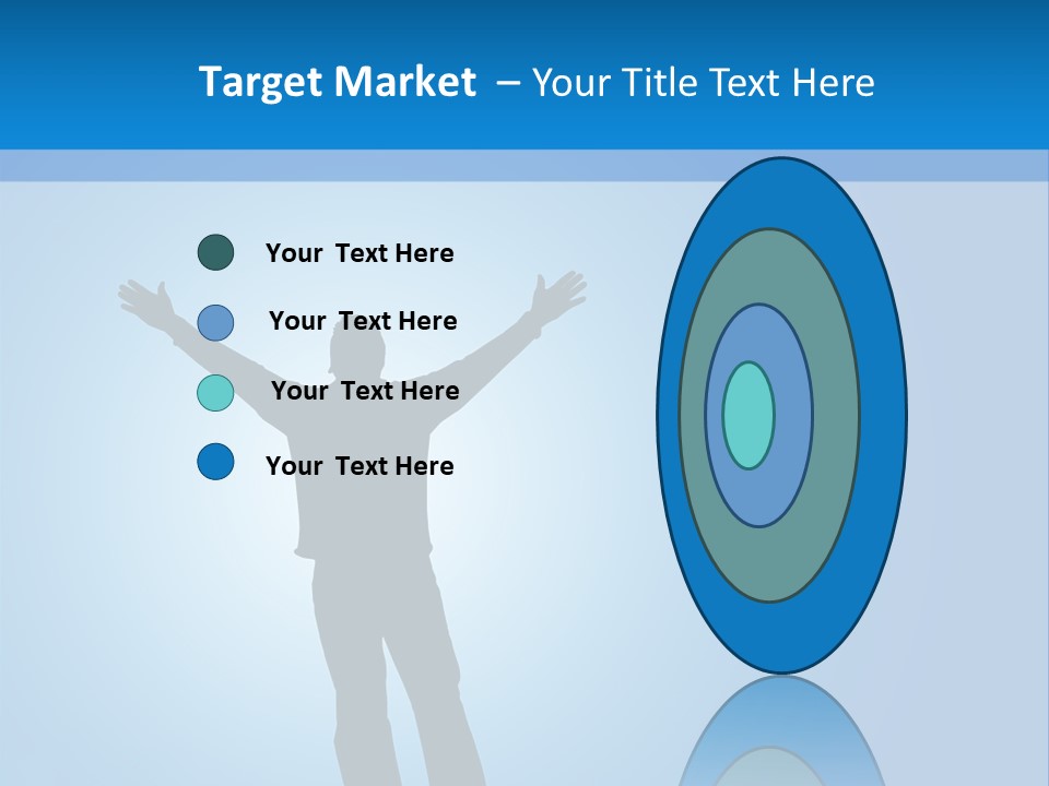 Silhouette Of A Man With Arms Lifted Up To The Sky. PowerPoint Template