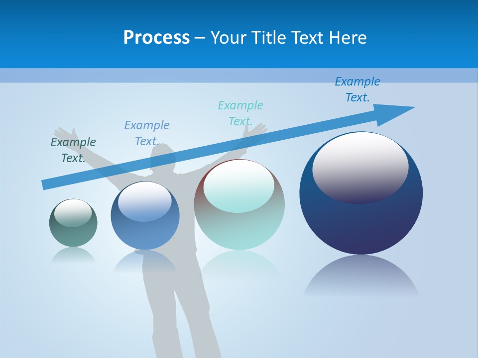Silhouette Of A Man With Arms Lifted Up To The Sky. PowerPoint Template