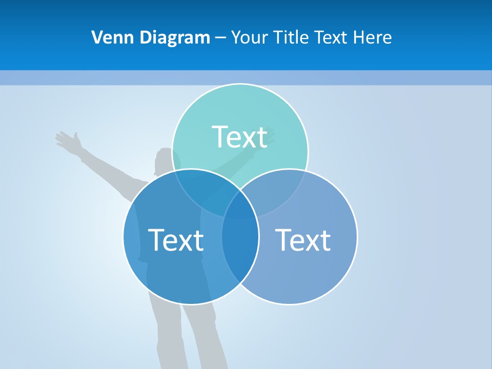 Silhouette Of A Man With Arms Lifted Up To The Sky. PowerPoint Template