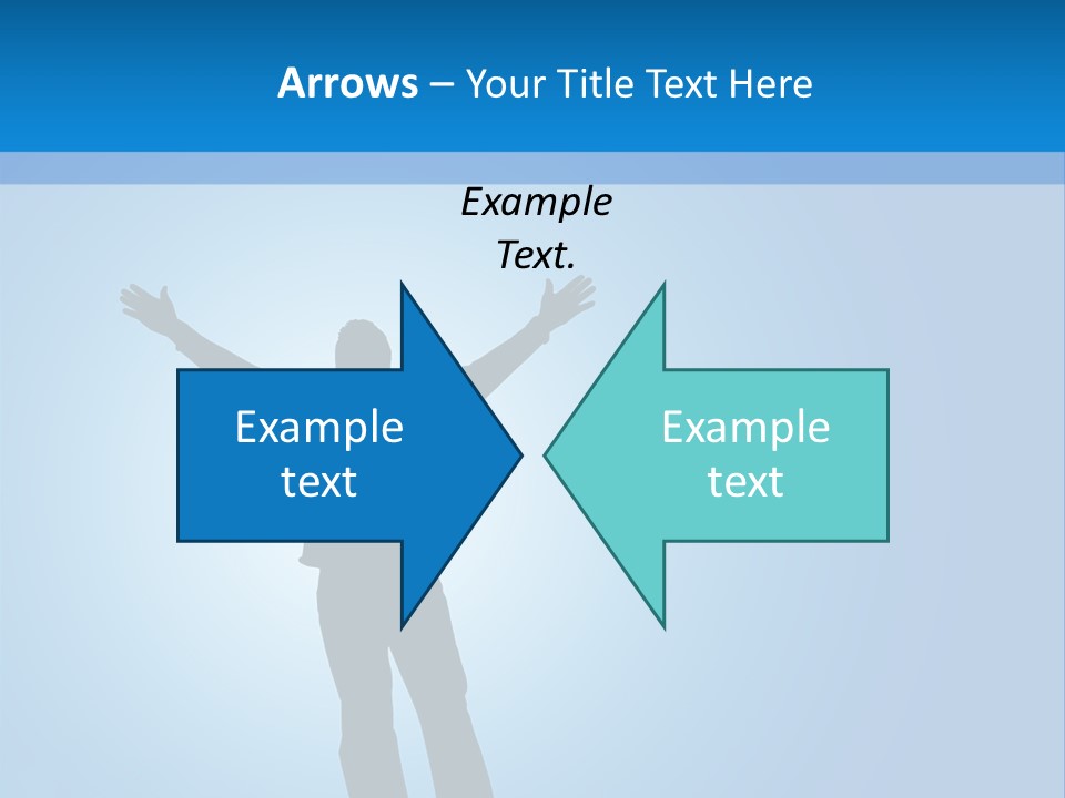 Silhouette Of A Man With Arms Lifted Up To The Sky. PowerPoint Template