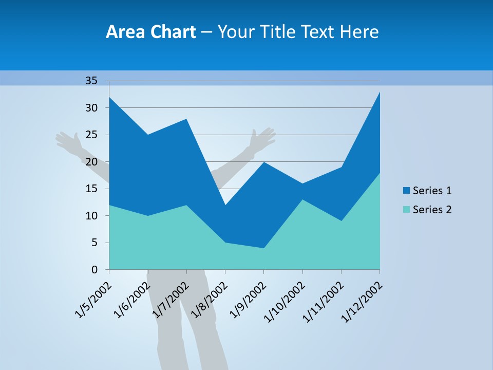 Silhouette Of A Man With Arms Lifted Up To The Sky. PowerPoint Template