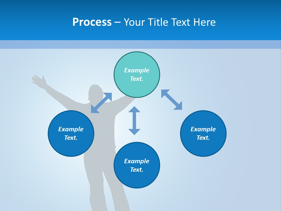 Silhouette Of A Man With Arms Lifted Up To The Sky. PowerPoint Template