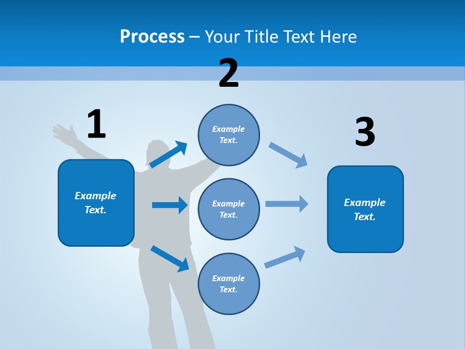 Silhouette Of A Man With Arms Lifted Up To The Sky. PowerPoint Template