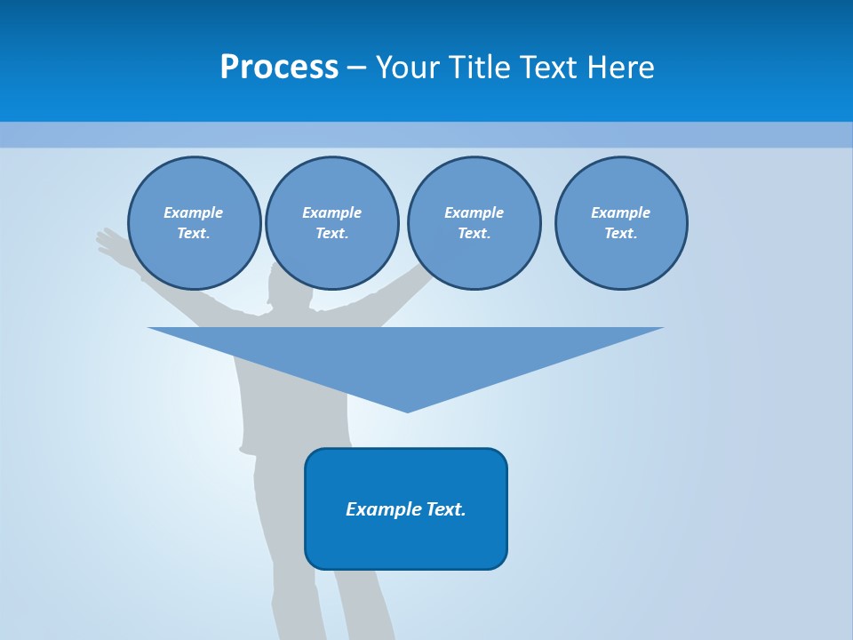 Silhouette Of A Man With Arms Lifted Up To The Sky. PowerPoint Template