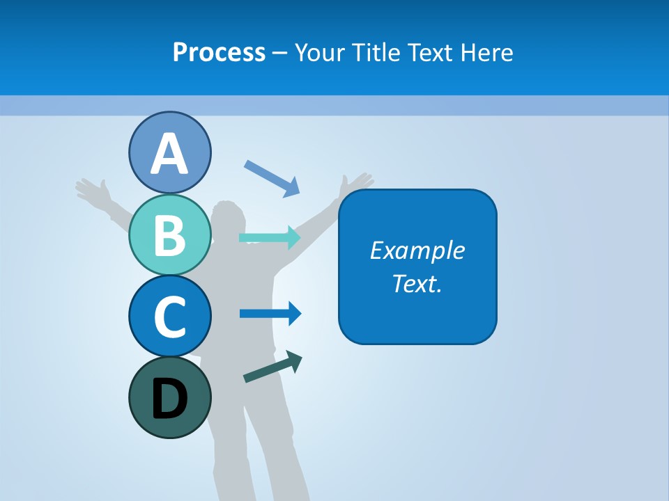 Silhouette Of A Man With Arms Lifted Up To The Sky. PowerPoint Template
