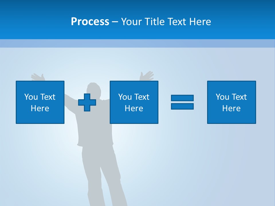 Silhouette Of A Man With Arms Lifted Up To The Sky. PowerPoint Template