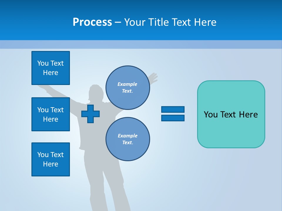 Silhouette Of A Man With Arms Lifted Up To The Sky. PowerPoint Template