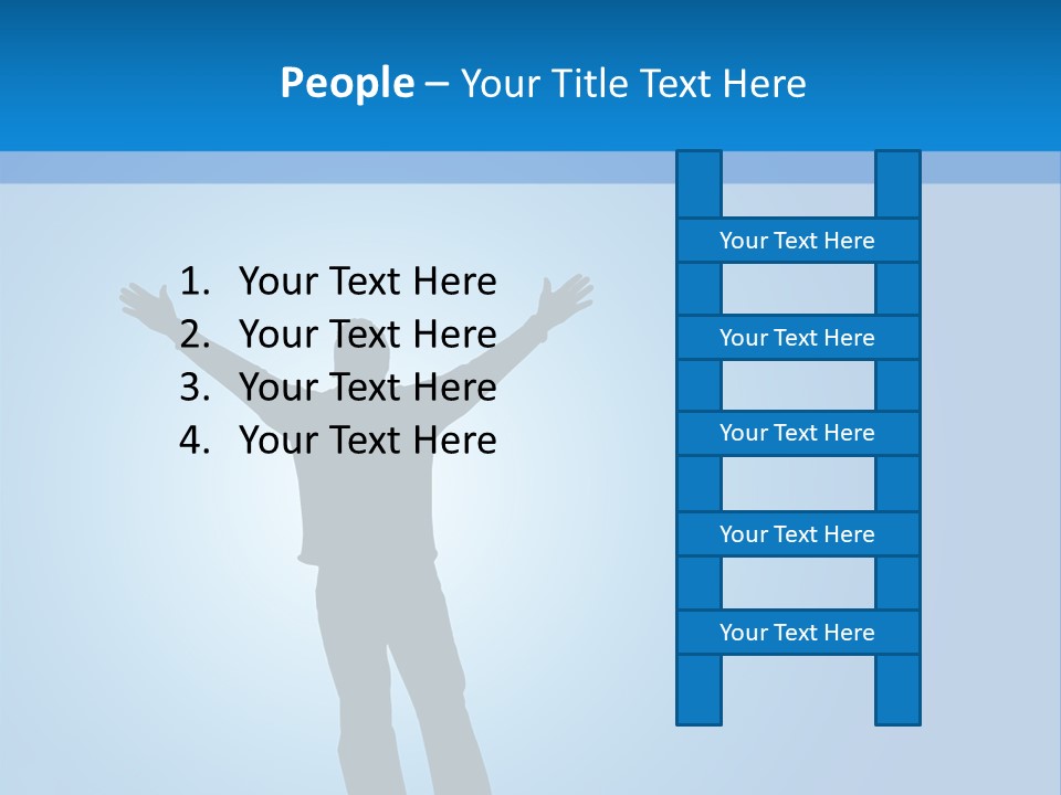 Silhouette Of A Man With Arms Lifted Up To The Sky. PowerPoint Template