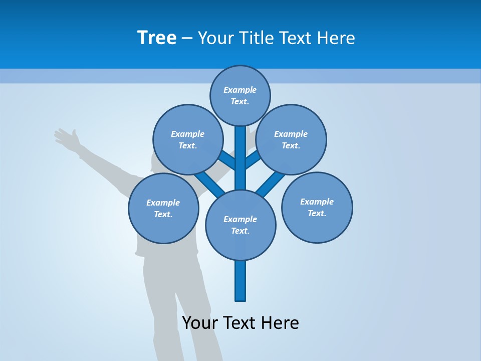 Silhouette Of A Man With Arms Lifted Up To The Sky. PowerPoint Template