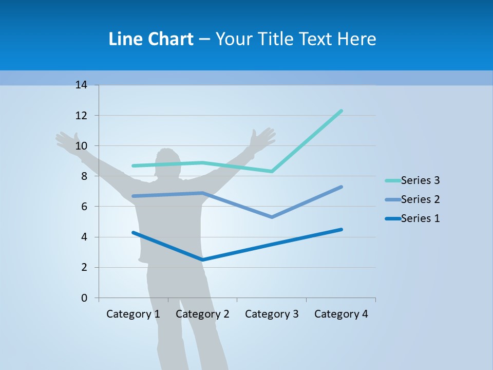 Silhouette Of A Man With Arms Lifted Up To The Sky. PowerPoint Template