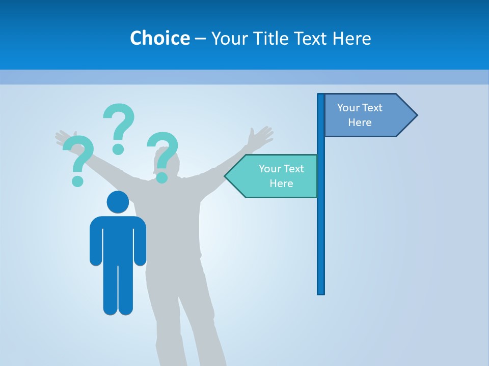 Silhouette Of A Man With Arms Lifted Up To The Sky. PowerPoint Template