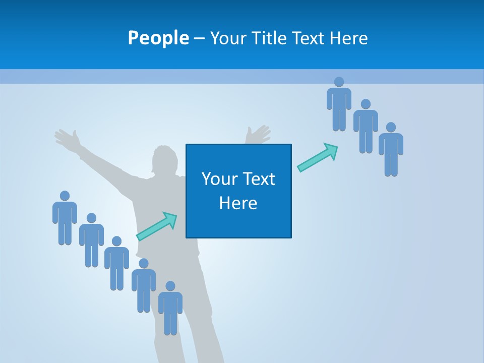 Silhouette Of A Man With Arms Lifted Up To The Sky. PowerPoint Template