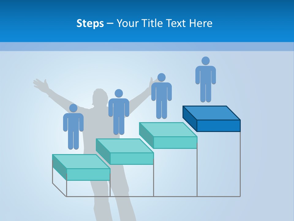 Silhouette Of A Man With Arms Lifted Up To The Sky. PowerPoint Template