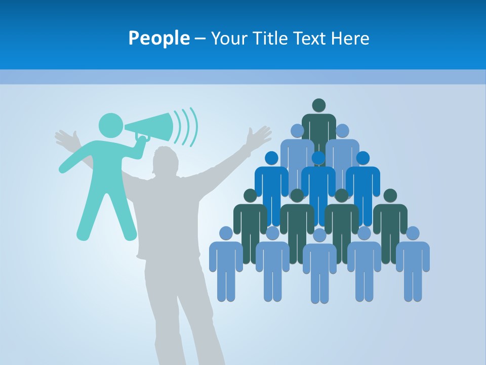 Silhouette Of A Man With Arms Lifted Up To The Sky. PowerPoint Template